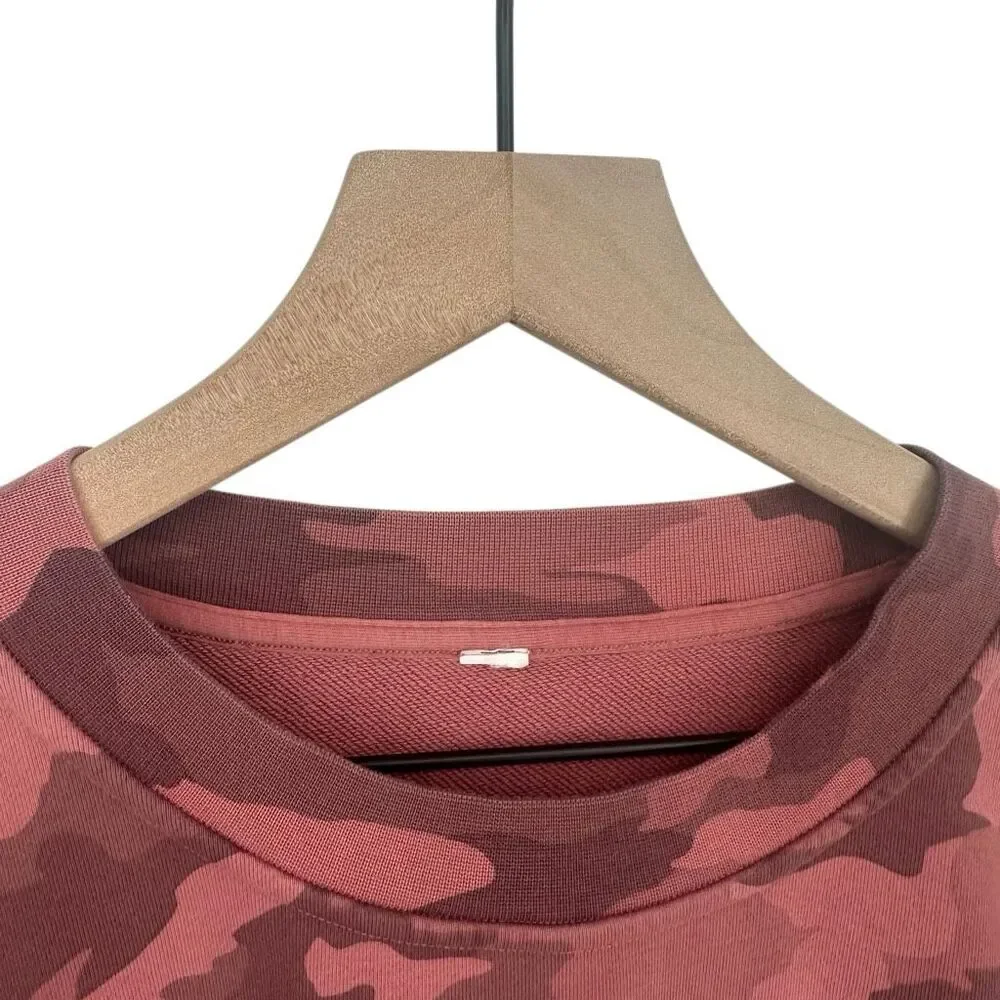 Lululemon Perfectly Oversized Crew Womens 8? Pink Camo Workout Fitness Active - Picture 3 of 7